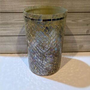 Hobby Lobby Mosaic Glass Vase - Gold and Silver